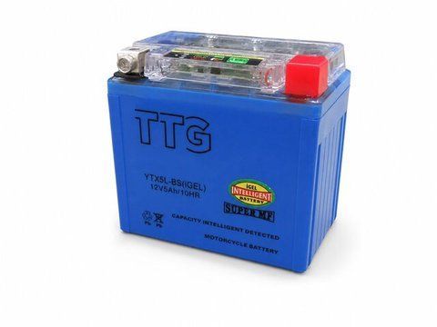 Acumulator cu gel YTX5L-BS 5AH 113*70*106 mm albastru, CU INDICATOR TTG - OUTDO