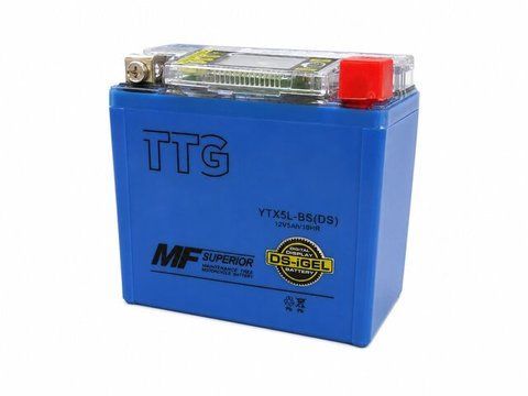 Acumulator cu gel YTX5L-BS 5AH 113*70*106 mm albastru, CU DISPLAY TTG - OUTDO