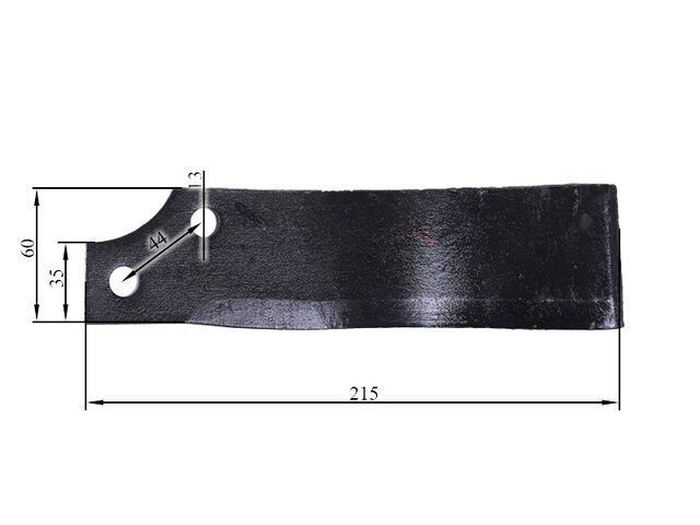 Нож фрезы правый 1GLN125/140 720gr 60*215 мм Mototraktor
