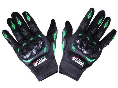 Mănuși moto negre cu verde Virtue
