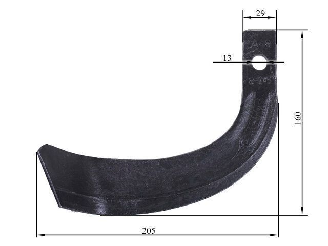 Cuțit de freză st&acirc;nga IT-225 A-a 500gr 160*205 mm Mototraktor YBX