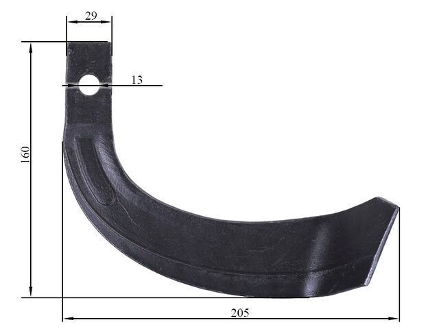 Нож фрезы правый IT-245 A-a 550gr 160*205 мм Mototraktor