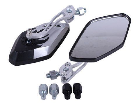 Oglinzi cu adaptoare 2064 gri cu negru (set) - AM